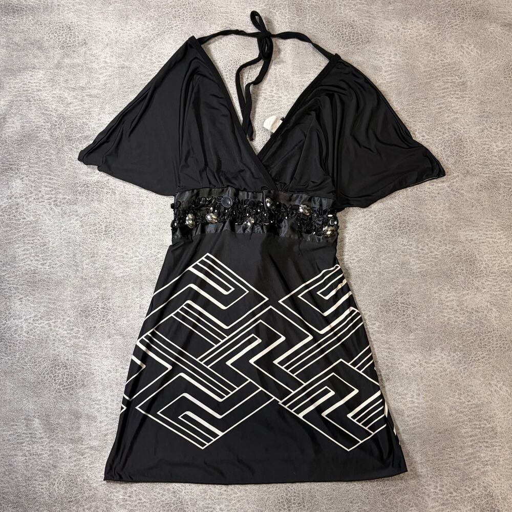 Wet Seal Y2k Black Embellished Mini Dress